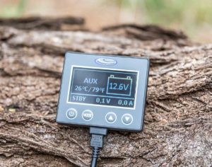 Battery monitor for a DC to DC charger